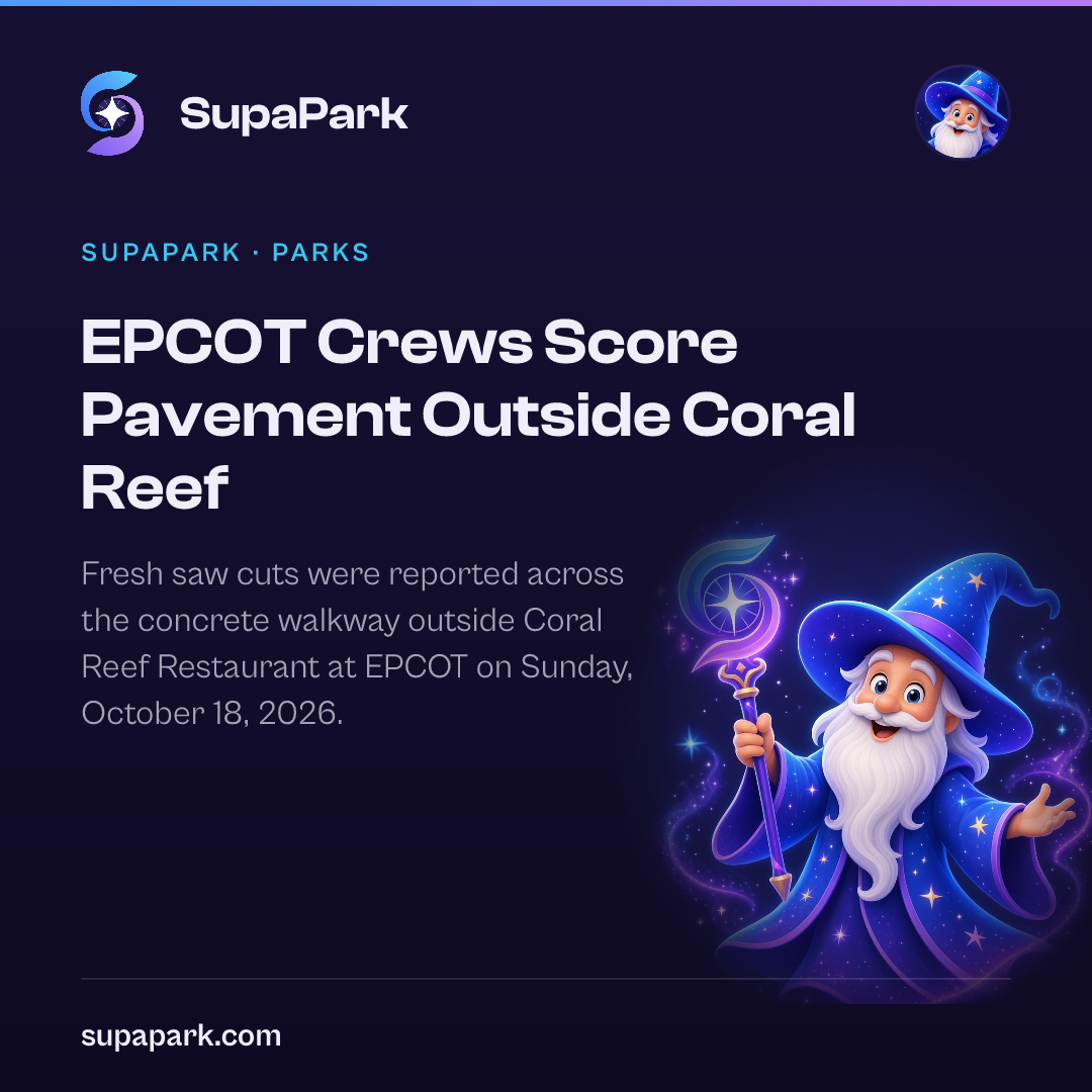 EPCOT Crews Score Pavement Outside Coral Reef