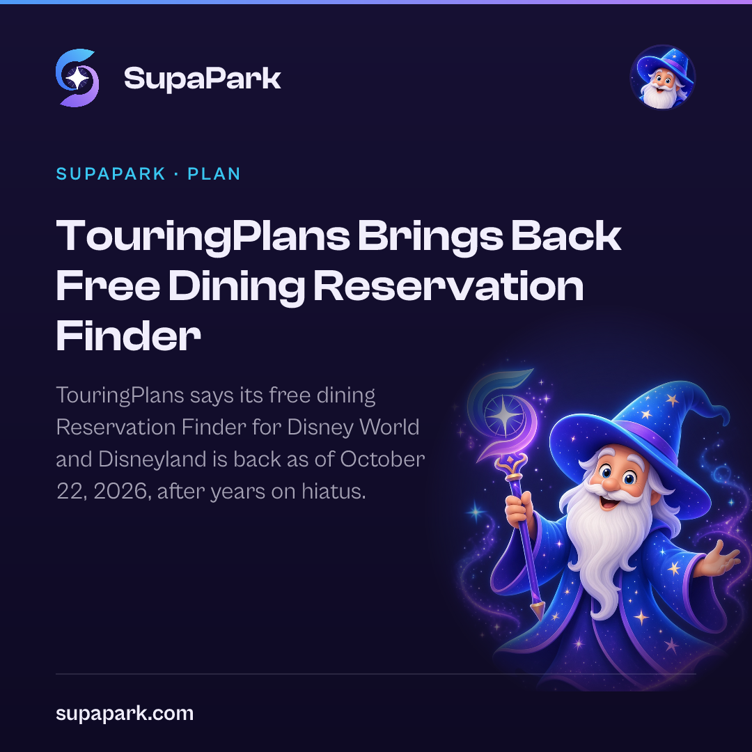 TouringPlans Brings Back Free Dining Reservation Finder
