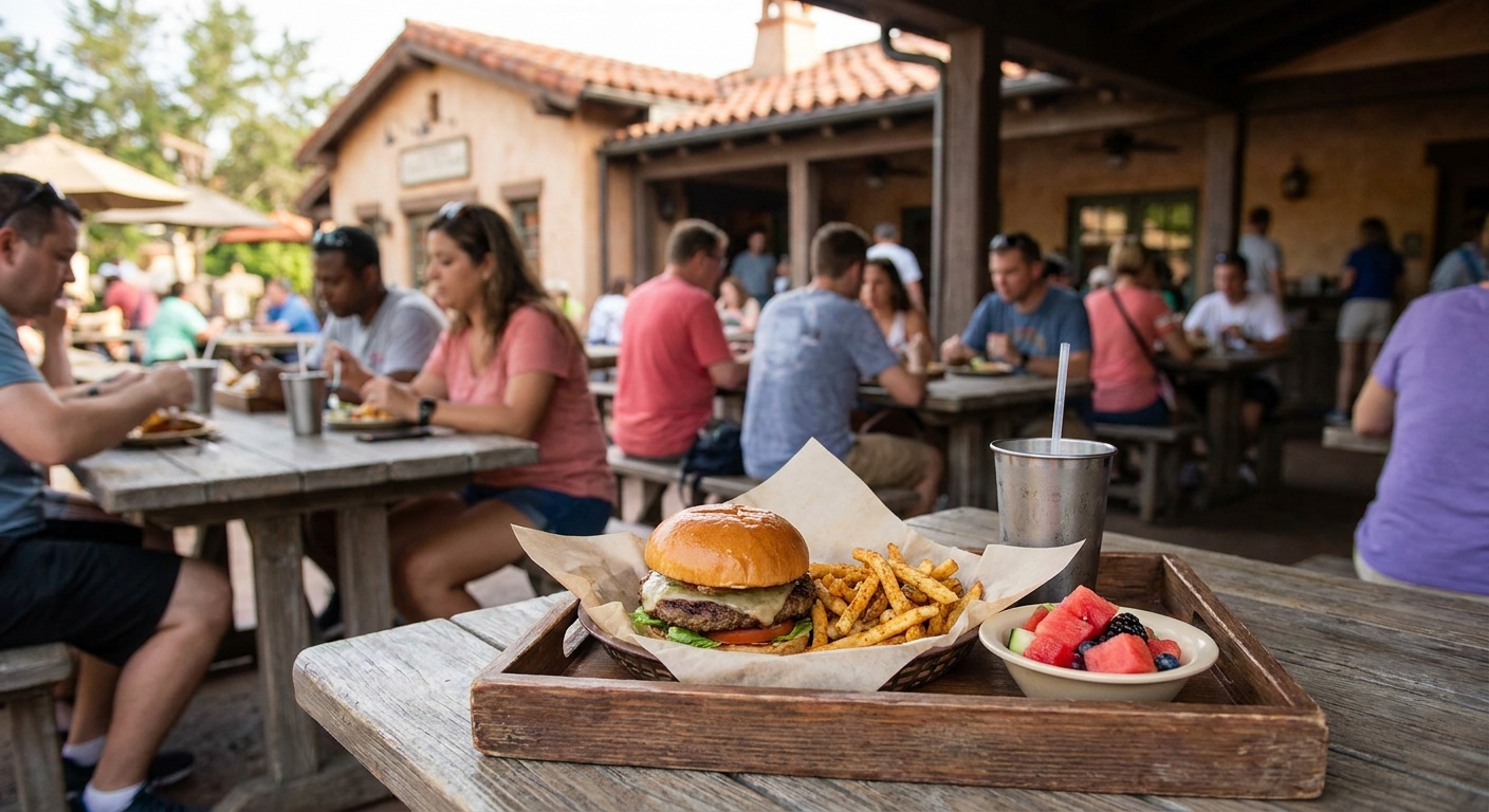 A colorful quick-service meal on a tray, appetizing — no text/branding.